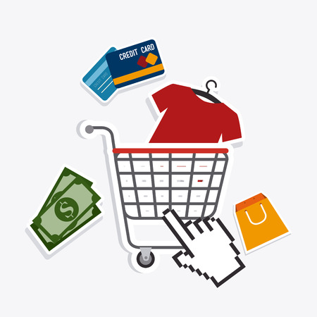 Shopping design over white background, vector illustration.のイラスト素材