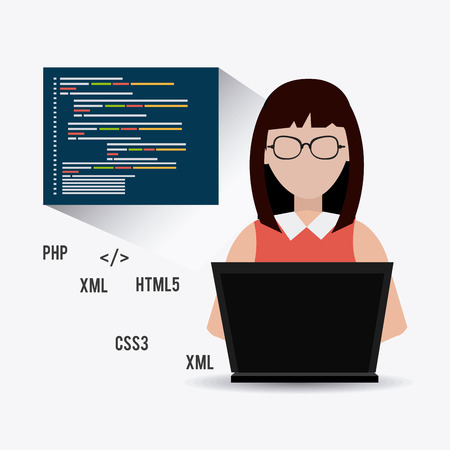 Software design over white background, vector illustration.のイラスト素材