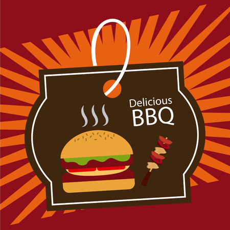 bbq label design   のイラスト素材
