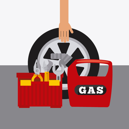 gas station design, vector illustration  のイラスト素材