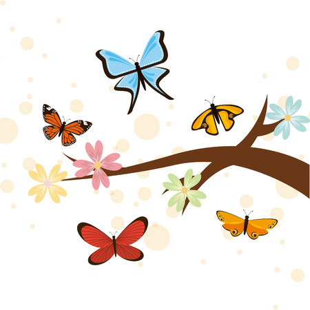 butterflies card design, vector illustration  のイラスト素材