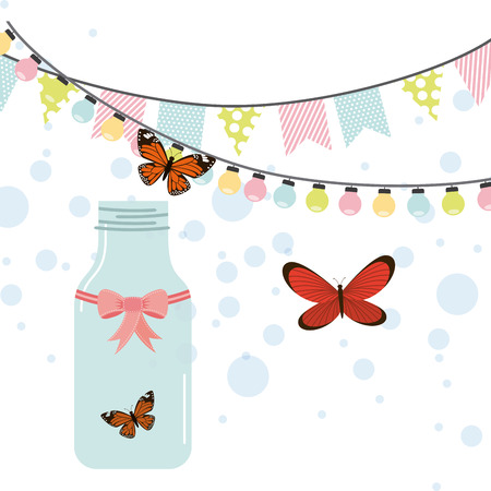 butterflies card design, vector illustration  のイラスト素材