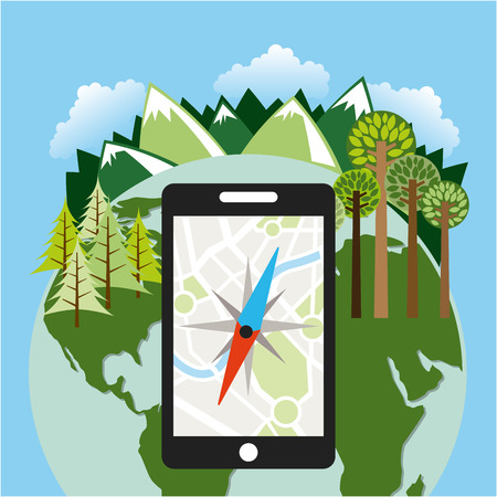 gps technology design, vector illustration  のイラスト素材