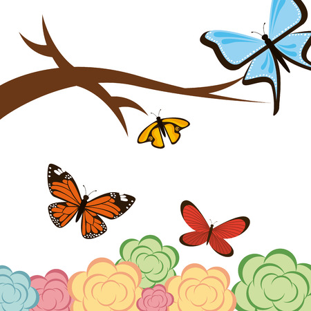 butterflies card design, vector illustration eps10 graphicのイラスト素材