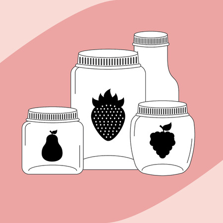 fruit mason jar design, vector illustration  のイラスト素材