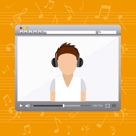 music concept design, vector illustration  のイラスト素材