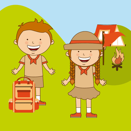 camping adventure design のイラスト素材