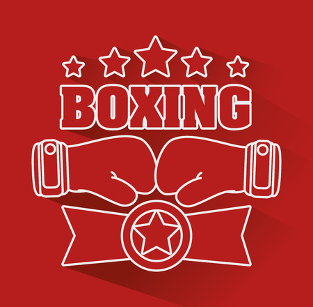 Boxing design over red background, vector illustration.のイラスト素材