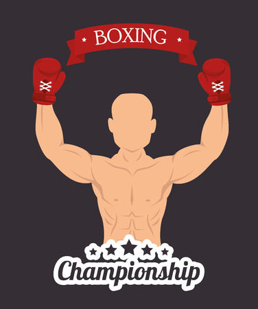 Boxing design over gray background, vector illustration.のイラスト素材