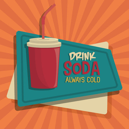 Fast food design over vintage background, vector illustration.のイラスト素材