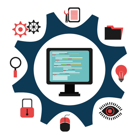 Software design over white background, vector illustration.のイラスト素材