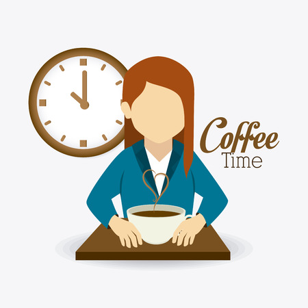 Coffee time design over white background, vector illustration.のイラスト素材