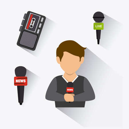 Journalism design over white background, vector illustration.のイラスト素材