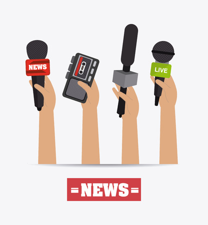 Journalism design over white background, vector illustration.のイラスト素材