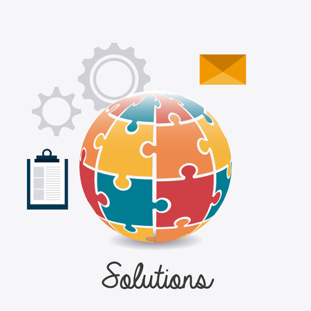Solutions design over white background, vector illustration.のイラスト素材