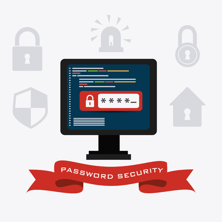 Security system design over white background, vector illustration.のイラスト素材