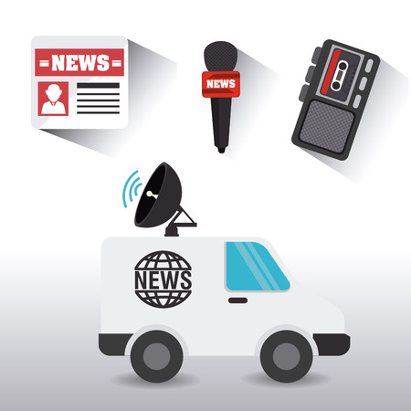 Journalism design over white background, vector illustration.のイラスト素材