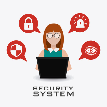 Security system design over white background, vector illustration.のイラスト素材
