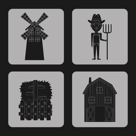 farm icon design, vector illustration eps10 graphicのイラスト素材