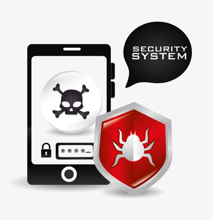 Security system design over white background, vector illustration.のイラスト素材