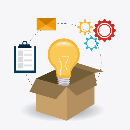 Solutions design over white background, vector illustration.のイラスト素材