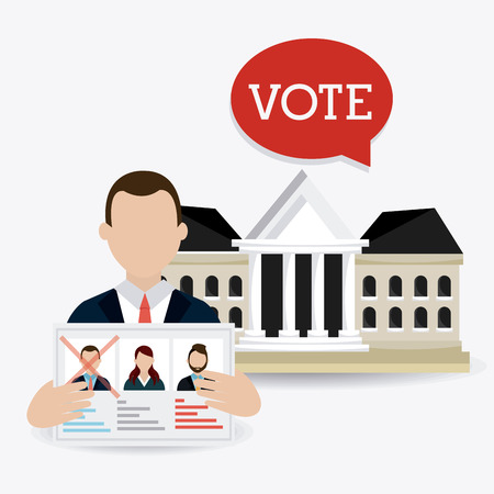 Vote design over white background, vector illustration.のイラスト素材