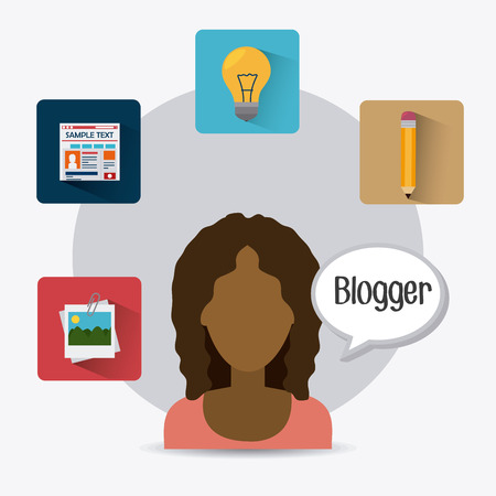 Blog design over white background, vector illustration.のイラスト素材