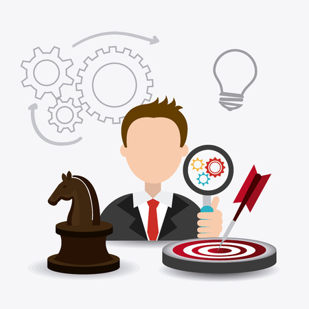Solutions design over white background, vector illustration.のイラスト素材