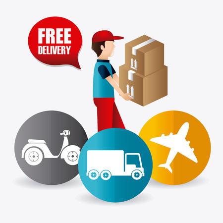Delivery design over white background, vector illustration.のイラスト素材