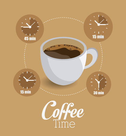 Coffee time design over beige background, vector illustration.のイラスト素材