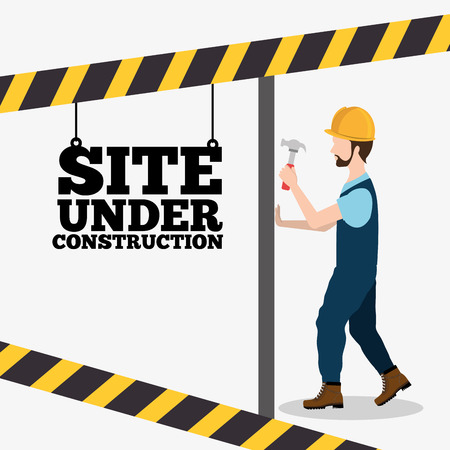 Construction design over white background, vector illustration.のイラスト素材