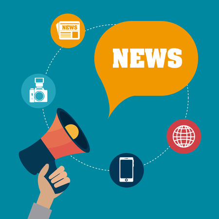 Journalism design over blue background, vector illustration.のイラスト素材