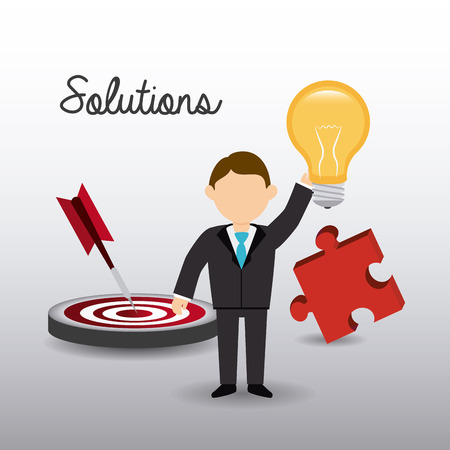 Solutions design over white background, vector illustration.のイラスト素材