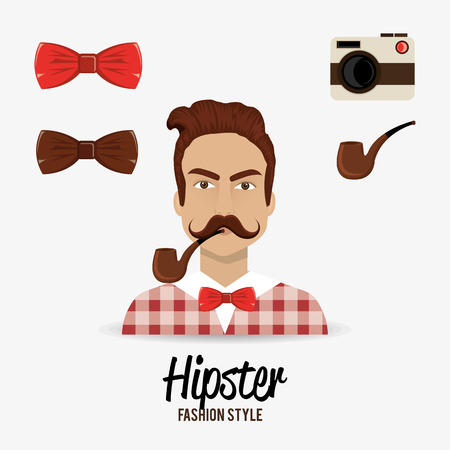 Hipster design over white background, vector illustration.のイラスト素材