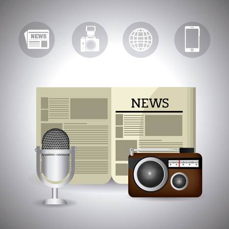 Journalism design over white background, vector illustration.のイラスト素材