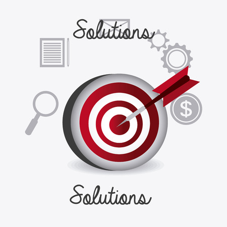 Solutions design over white background, vector illustration.のイラスト素材