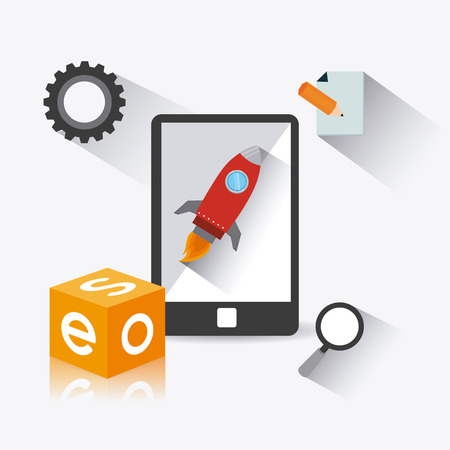 SEO design over white background, vector illustration.のイラスト素材