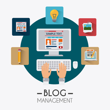 Blog design over white background, vector illustration.のイラスト素材