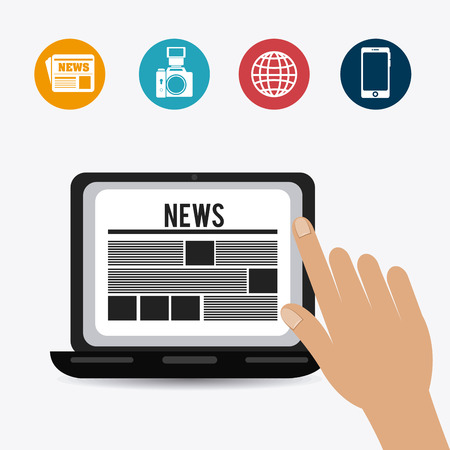 Journalism design over white background, vector illustration.のイラスト素材