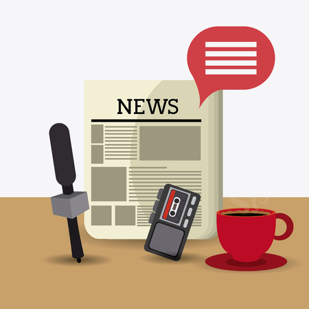 Journalism design over white background, vector illustration.のイラスト素材