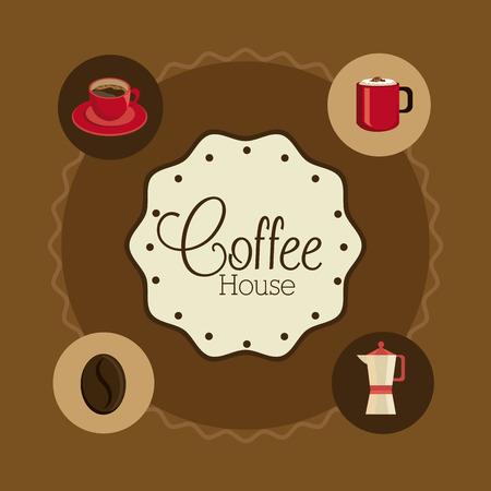 Coffee time design over brown background, vector illustration.のイラスト素材