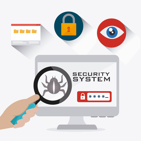 Security system design over white background, vector illustration.のイラスト素材