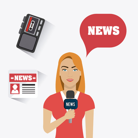 Journalism design over white background, vector illustration.のイラスト素材