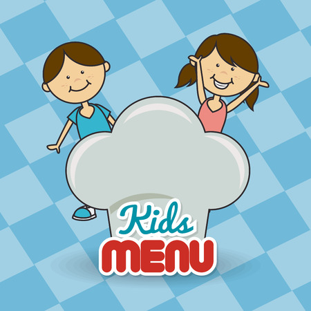 Kids food design over blue background, vector illustration.のイラスト素材