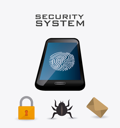 Security system design over white background, vector illustration.のイラスト素材