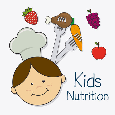 Kids food design over white background, vector illustration.のイラスト素材