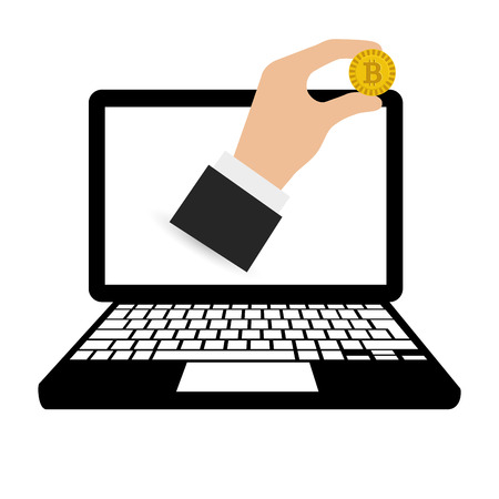 bit coin design, vector illustrationのイラスト素材