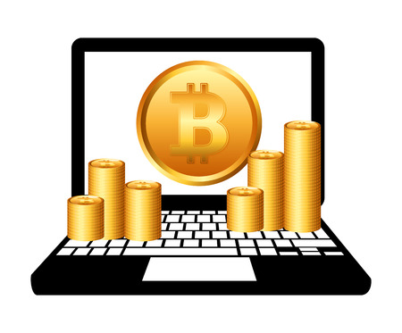 bit coin design, vector illustrationのイラスト素材