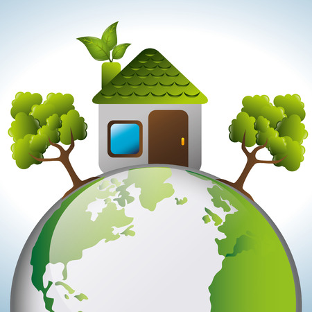 Ecology design over white background, vector illustration.のイラスト素材