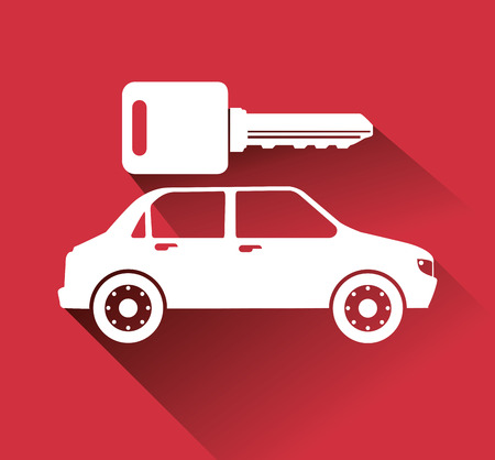 Car design over red background, vector illustration.のイラスト素材